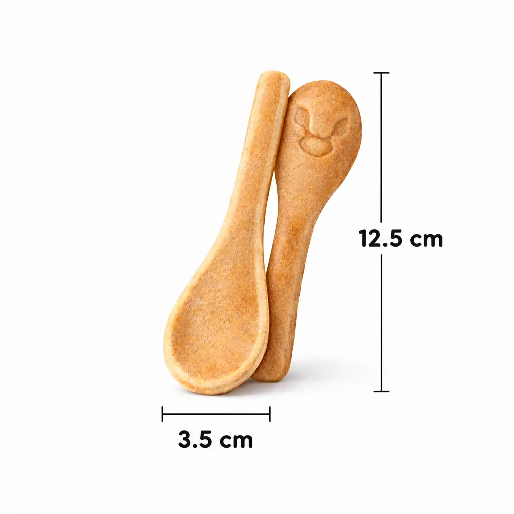 Cucharas comestibles de galleta – Crunchis - medidas