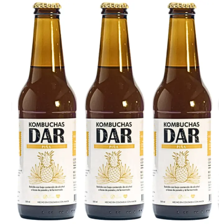 Kombuchas Dar, Bebida Fermentada Presentación Piña.