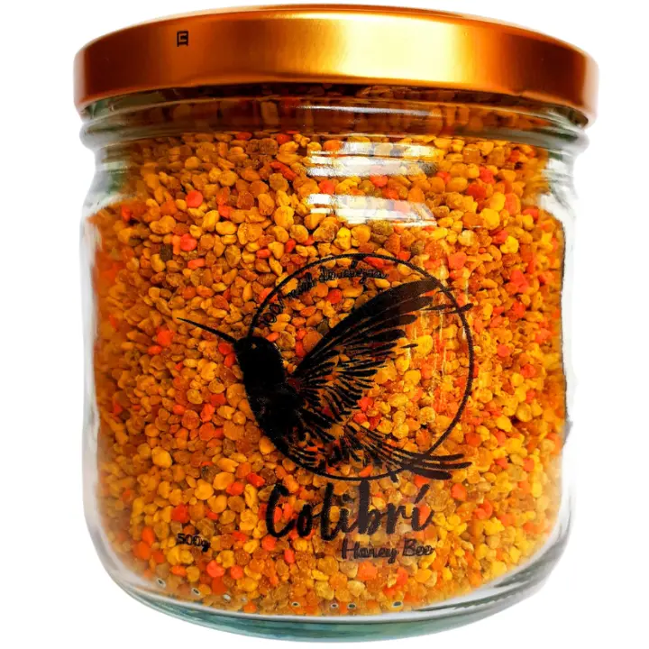 Frasco en vidrio de Polen Floral marca Colibri Honey Bee