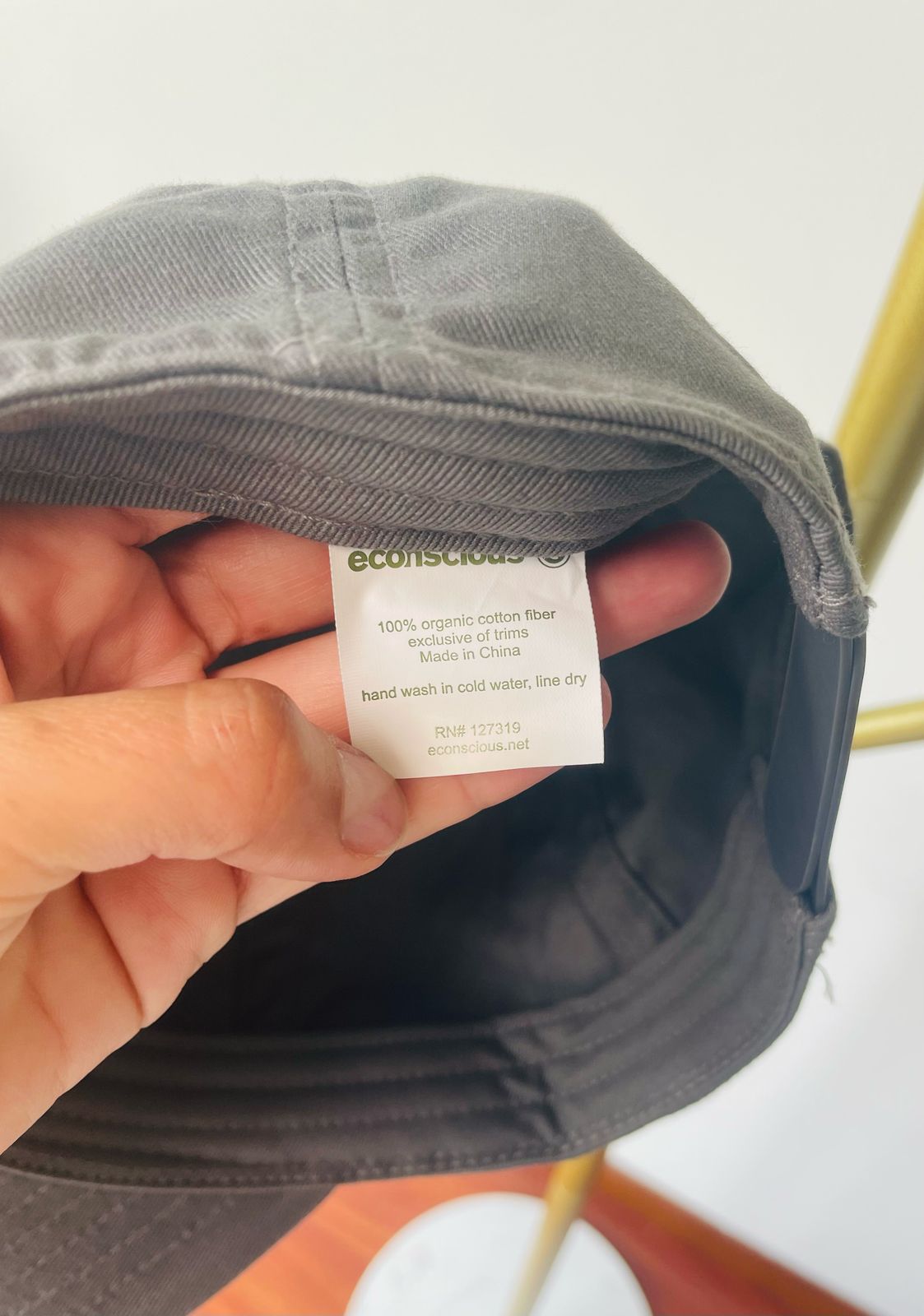 Etiqueta interior gorra 100% algodón orgánico