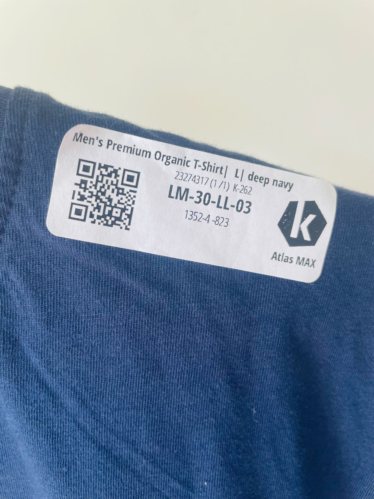 Etiqueta con referencia DIECO-TSH-M-LOBO-L-DNV camiseta orgánica