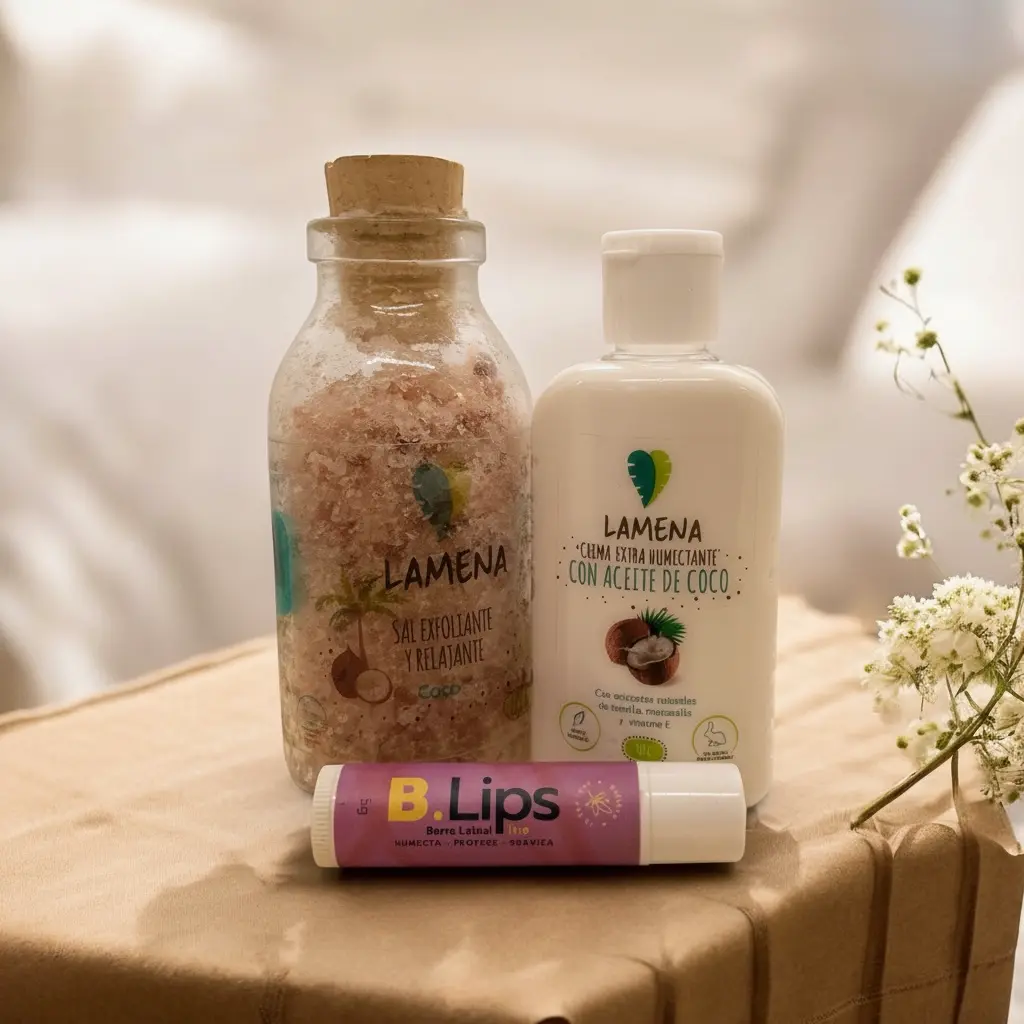 Kit Belleza Natural Coco & Uva – Exfoliante, Crema Corporal y Protector Labial Hidratante - Imagen 2