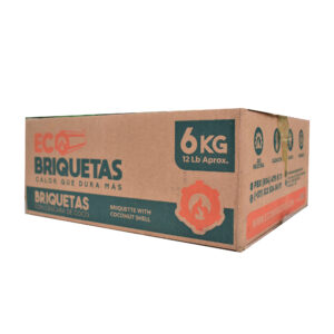 Caja de leños de cáscara de coco para chimeneas o fogatas (reemplazan la leña)