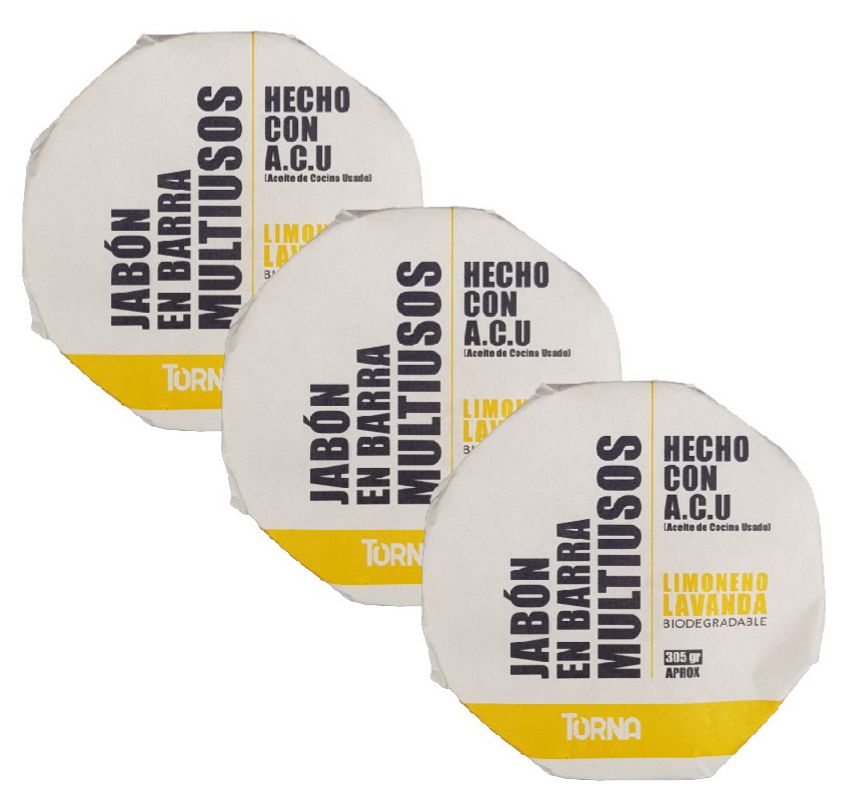 Pack x3 Jabón circular en barra de 305gr - Torna by Calo