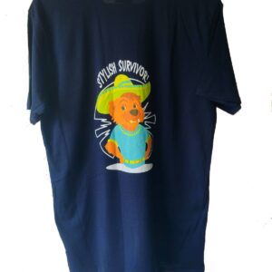 Camiseta orgánica hombre deep navy con ilustración posterior del lobo mexicano