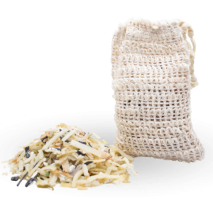 Bolsa de Sisal exfoliante con chispitas de jabones