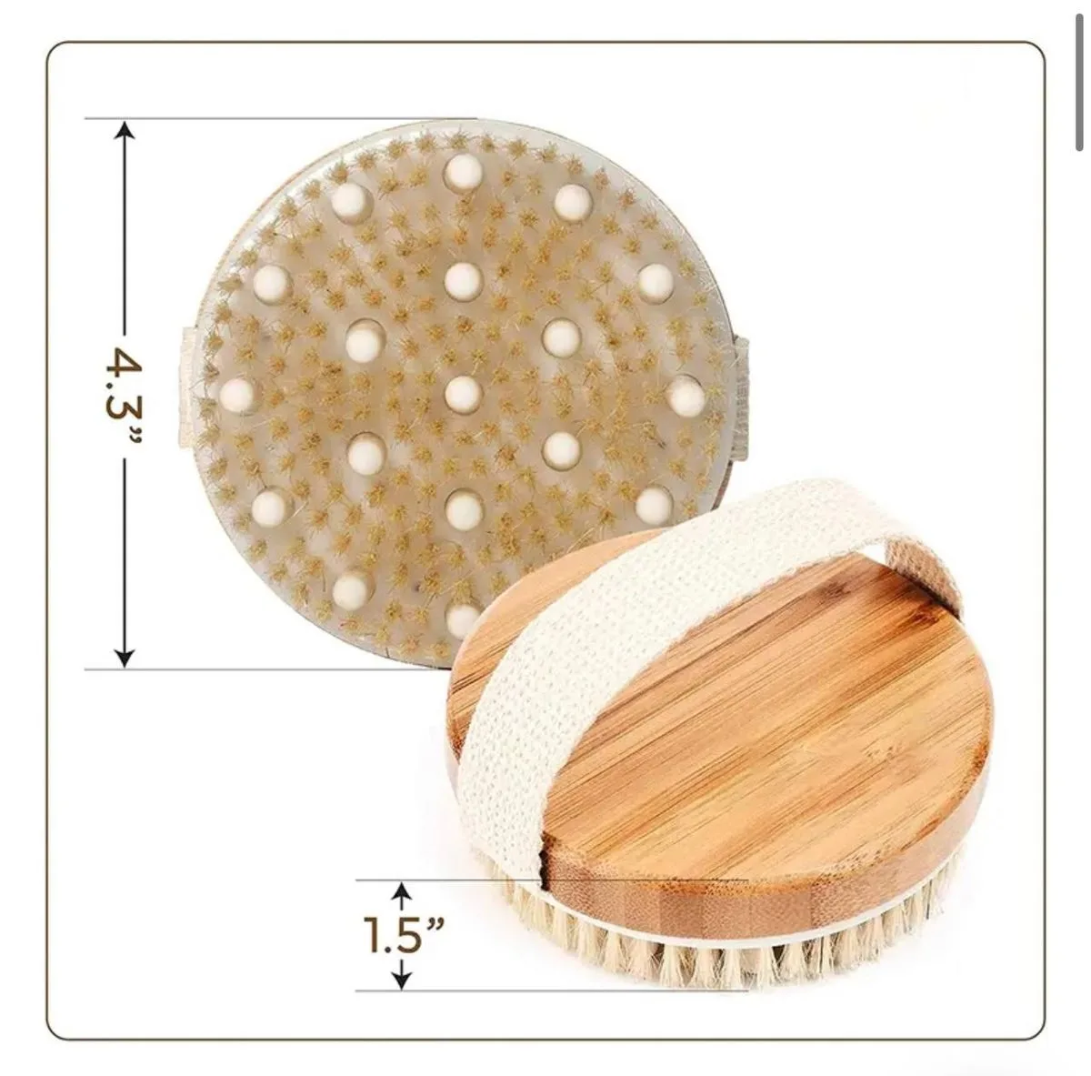 Medidas del cepillo exfoliante corporal redondo