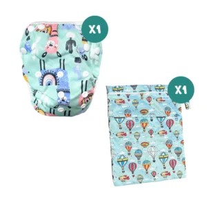 Combo piscina con pañal ecológico de piscina y portapañales Okolo (1)