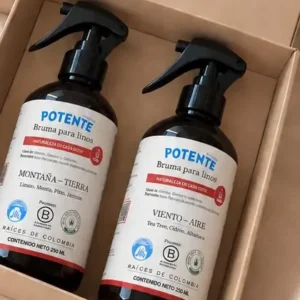 Kit Raíces de Colombia de Potente: caja kraft con dos brumas para ambientes de 250 ml