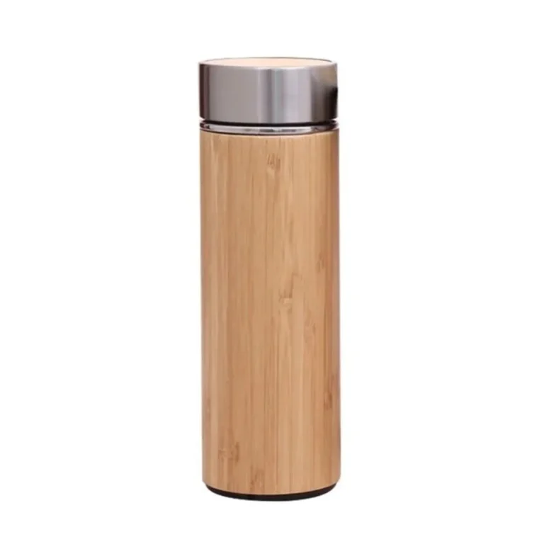 Termo de bambú con infusor para té
